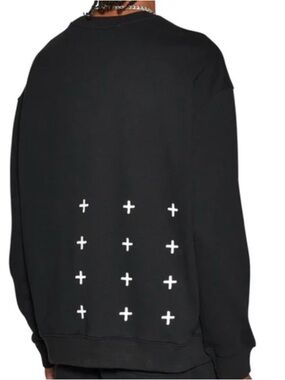 Ksubi Black Sweatshirt with White Cross Grid